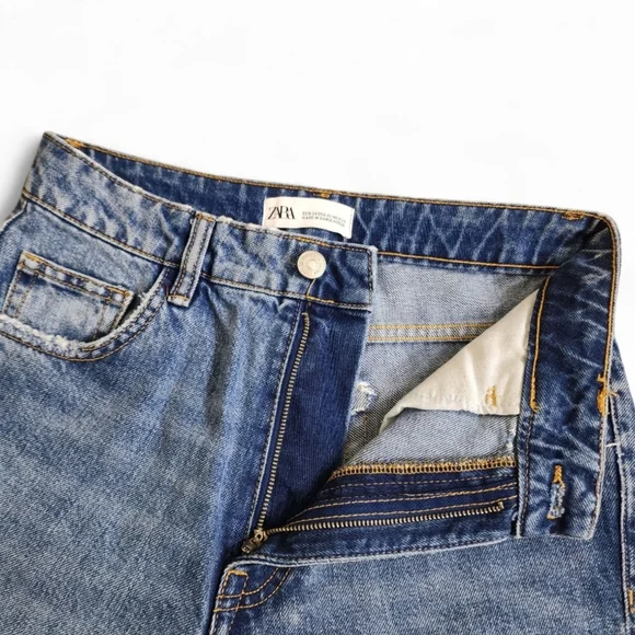 ZARA High Rise Distressed Ripped Jeans Size 25 Grunge Style - Picture 7 of 10